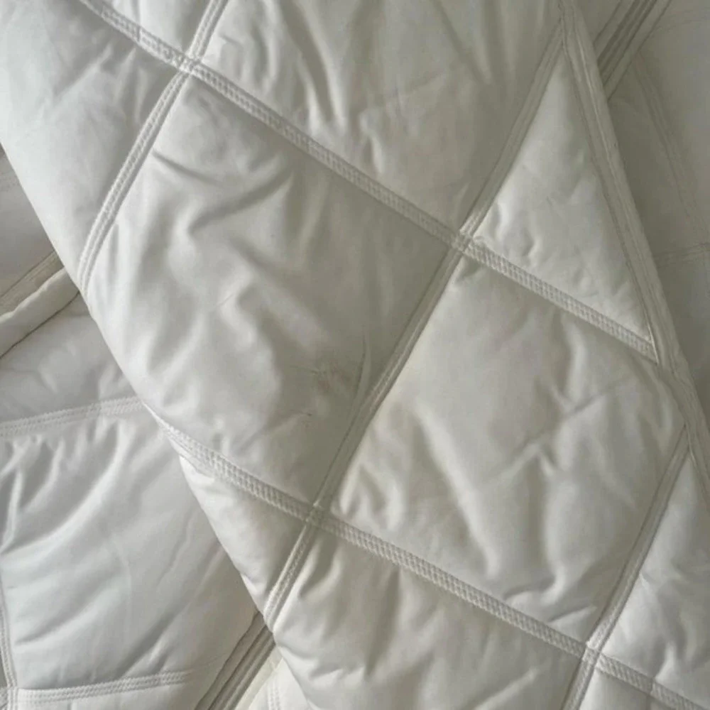 Adidas White Quilted Puffer Jacket Diamond Stitch Full Zip Mens‎ Large L